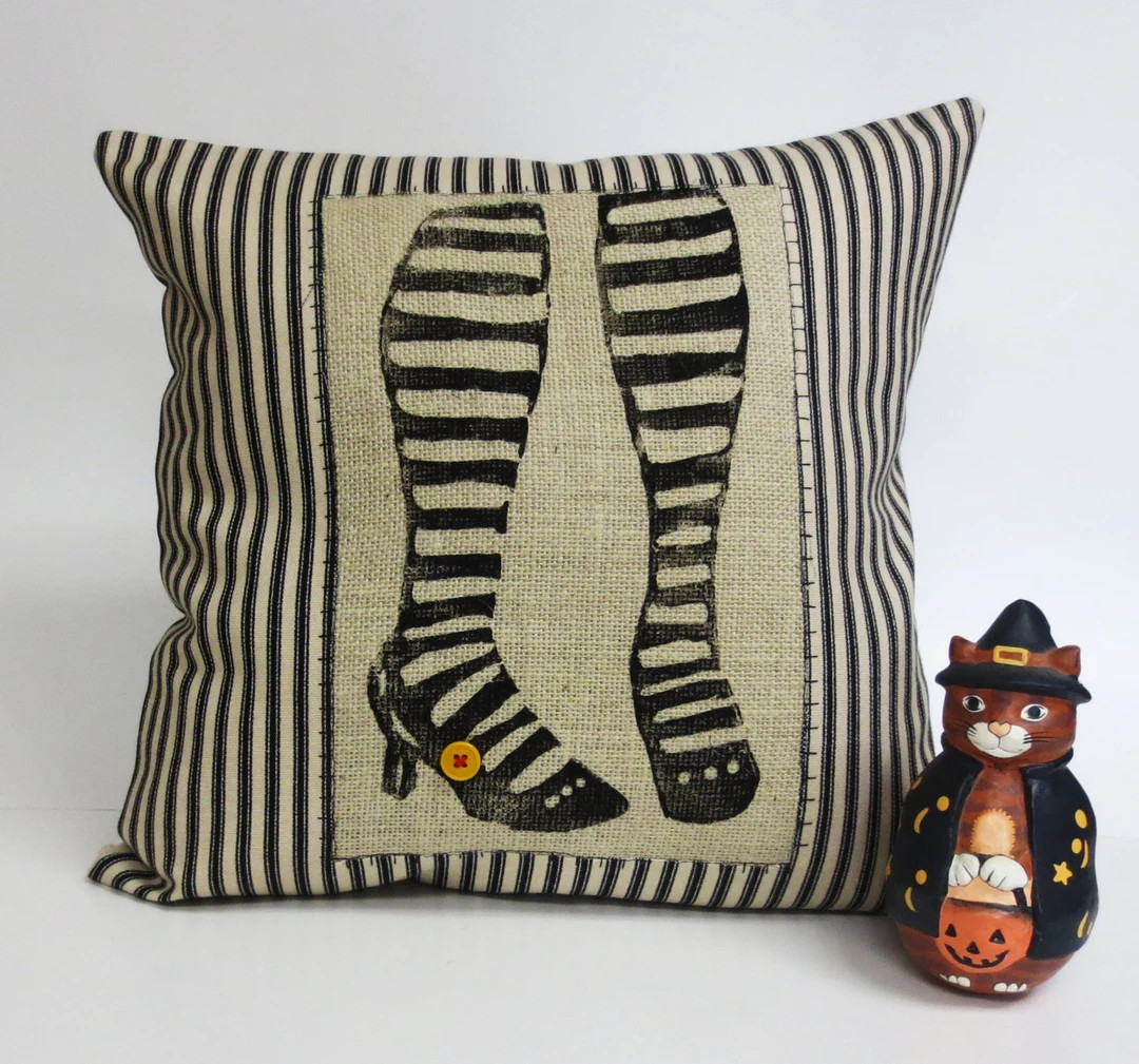 Halloween Witch Feet Pillow: Gothic Home Decor - Etsy | Etsy (US)