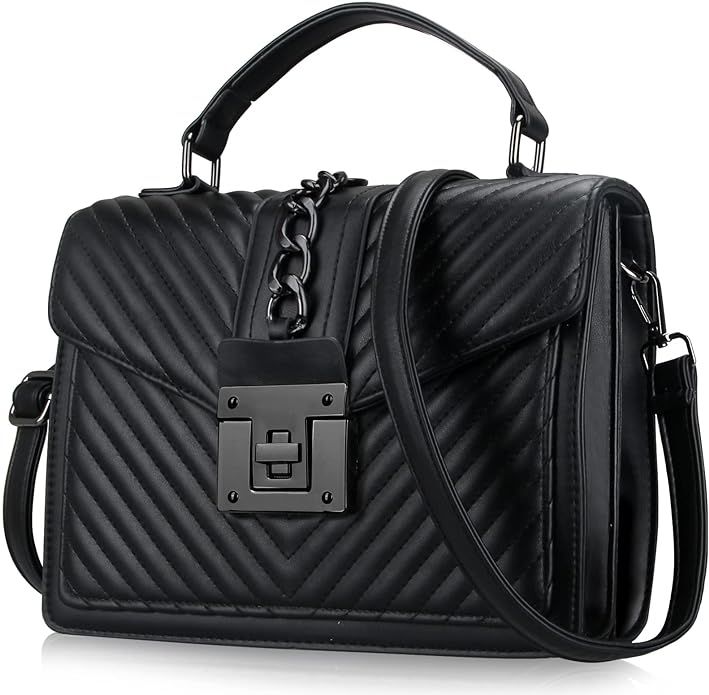 Best Top Handle Bag with Strap Leather Crossbody Bag Designer Handbags for Women Black Cross body... | Amazon (US)