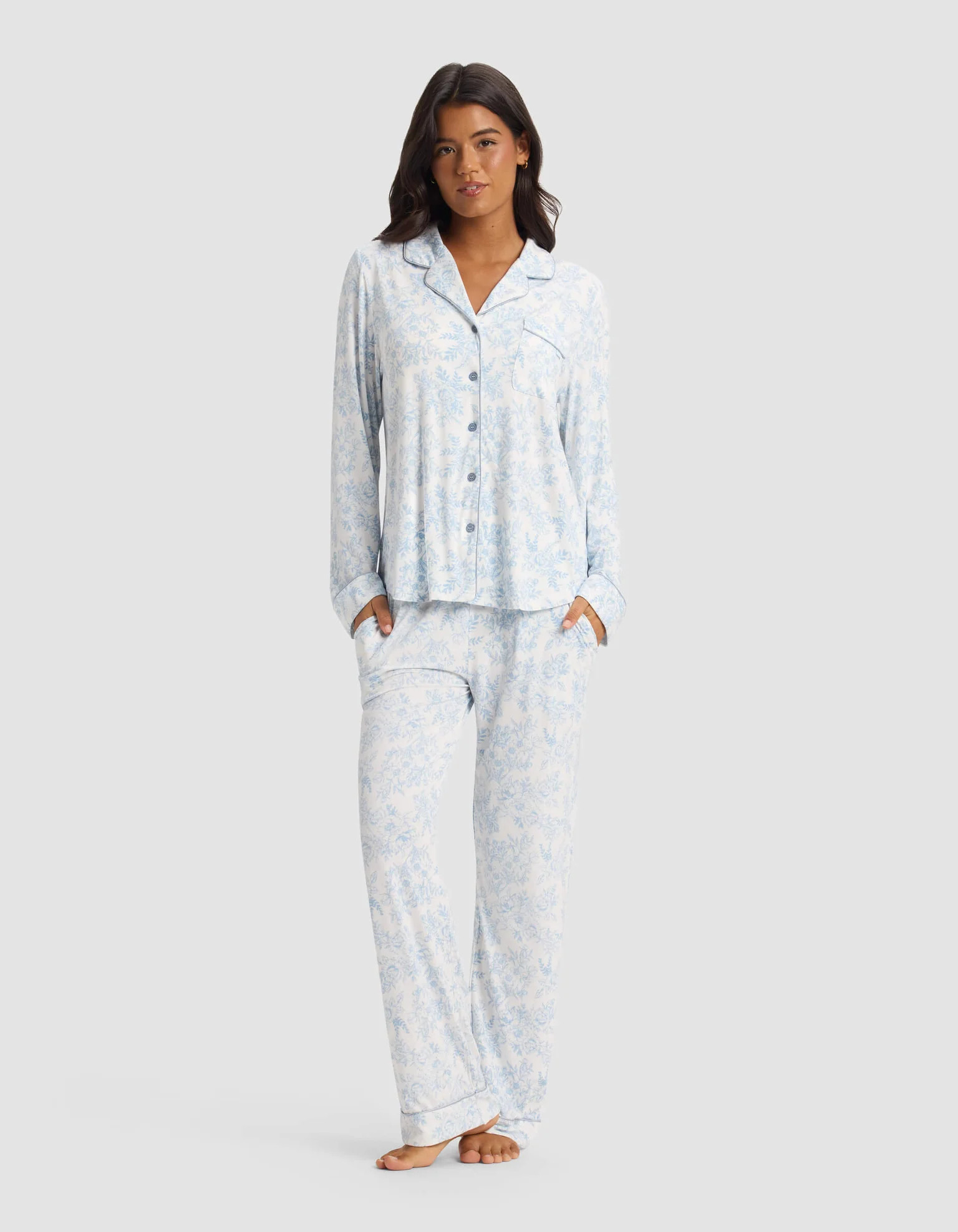 Women's Bamboo Stretch-Knit Long Sleeve Pajama Set | Cozy Earth