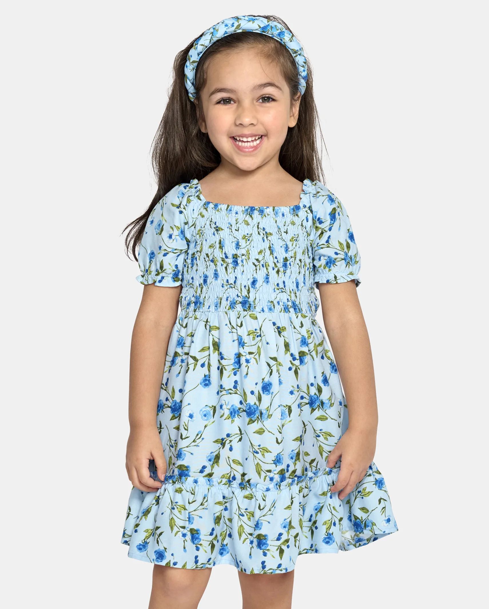 Toddler Girls Mommy And Me Short Puff Sleeve Floral Print Challis Woven Ruffle Dress | The Childr... | The Children's Place