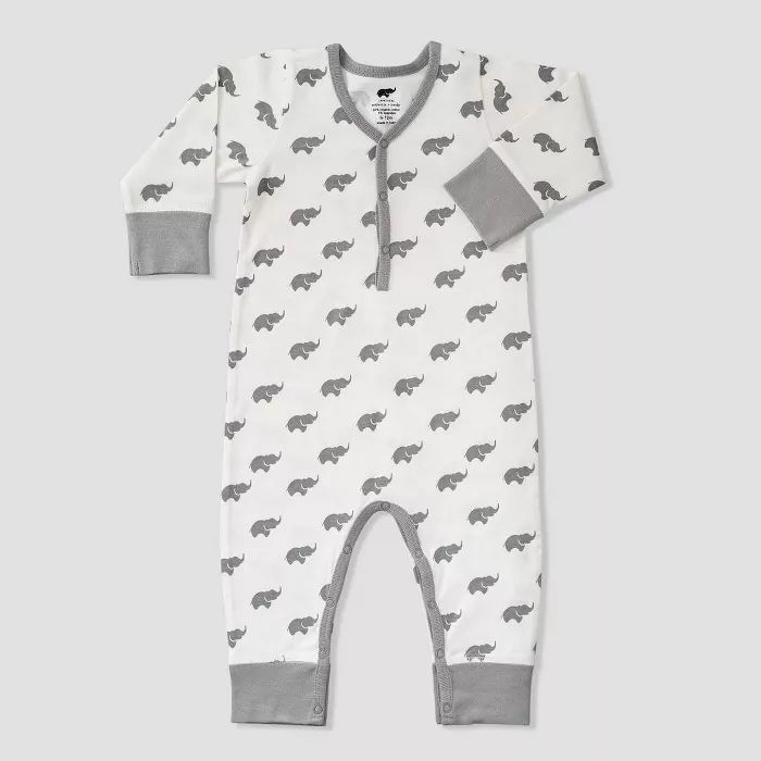 Layette by Monica + Andy Baby Elephant Print Romper - Gray | Target