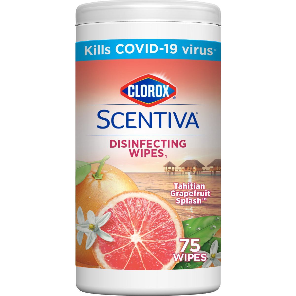 Clorox Scentiva Tahitian Grapefruit Disinfecting Wipes - 75ct | Target