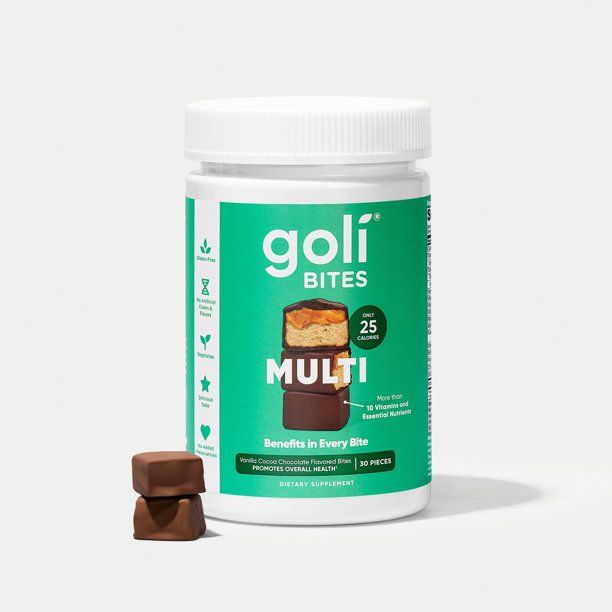 Goli Nutrition Multivitamin Bites, Vanilla Cocoa Chocolate, 30 Count - Walmart.com | Walmart (US)