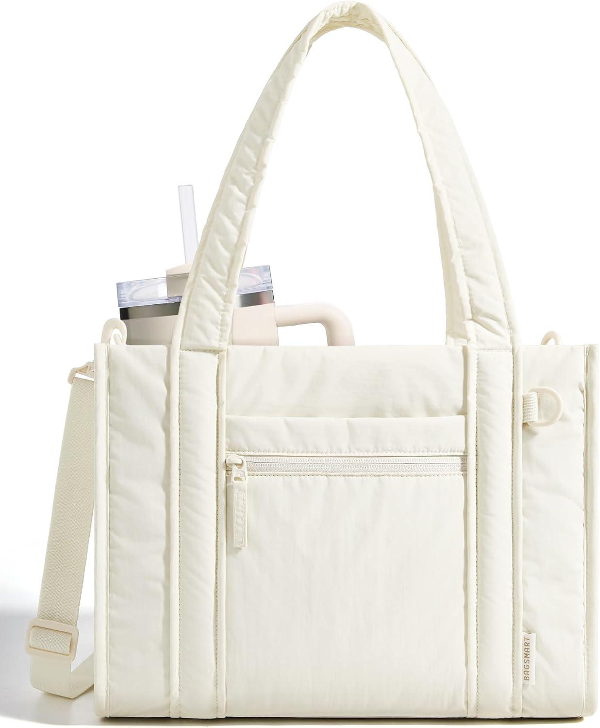 BAGSMART Boxy Tote Bag for Women, Crossbody Work Bag with Zipper | Amazon (US)