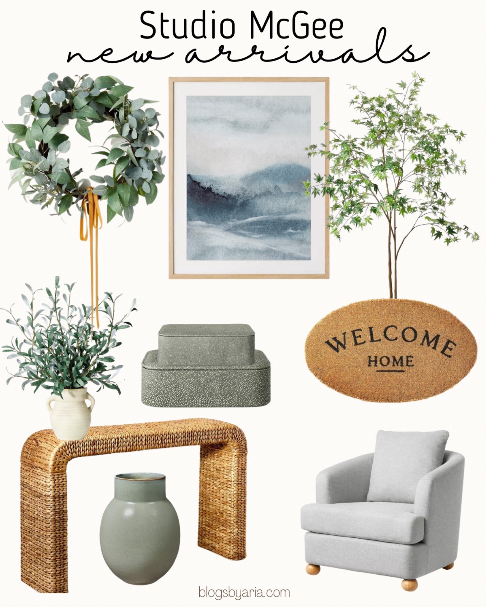 Studio McGee new arrivals are at target right now! Including so many cute decorative pieces like this woven frame mirror and beautiful spring artwork, stacked boxes, terra-cotta vases, wood dough bowl and accent table. Spring wreath, gold bowl, spring decor 

#springdecor #homedecor #targetdecor #targethome #homedecorfinds 

#LTKSeasonal #LTKFind #LTKhome