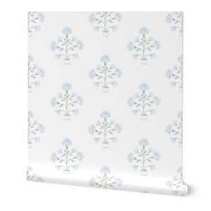 Soft Blues and Webster green Annie copy | Spoonflower