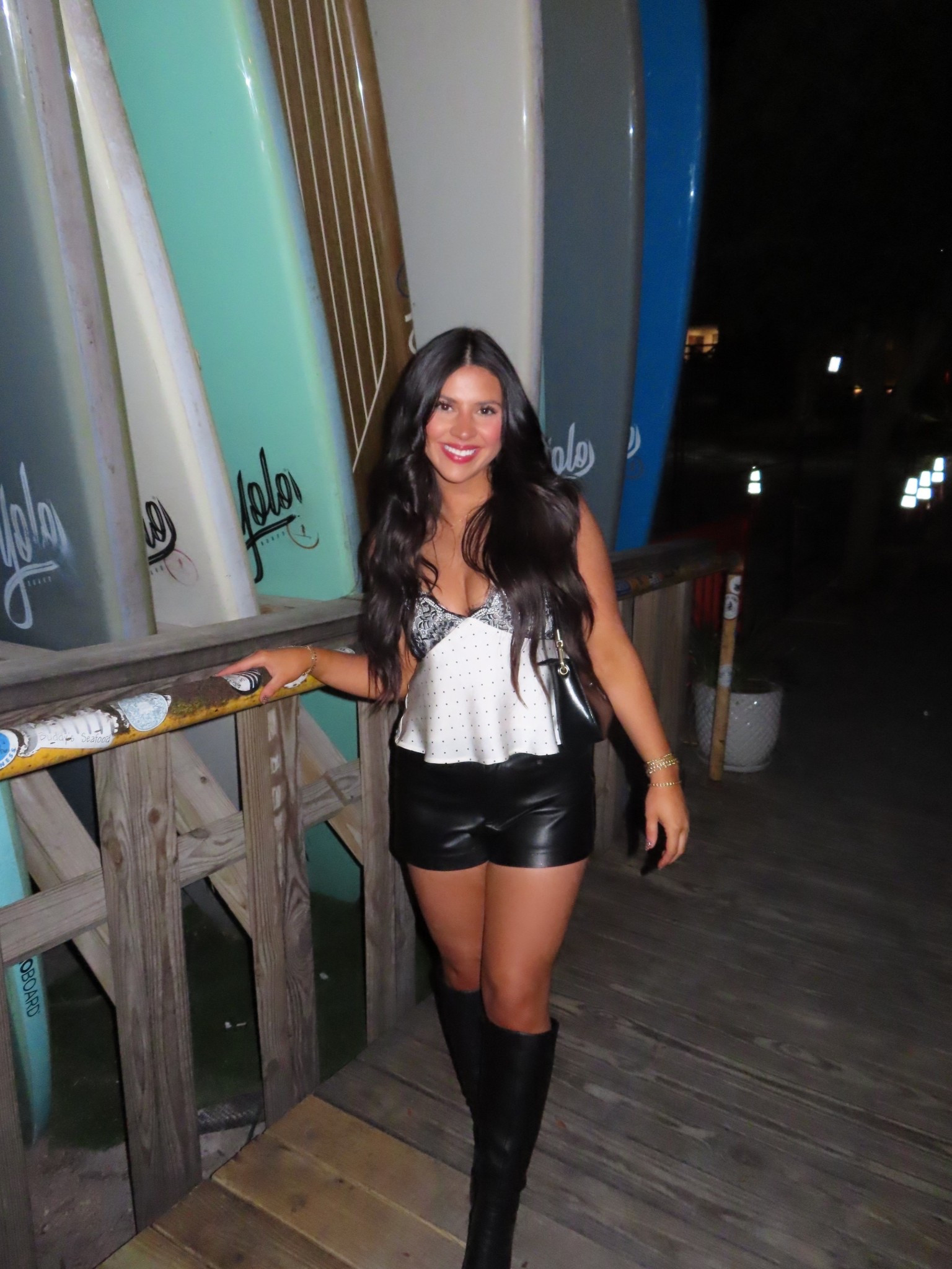 gno outfit 🖤 top is altard state but linking similar! 

Leather shorts, black boots, going out outfit, lace tank top

#LTKHoliday #LTKSeasonal #LTKootd