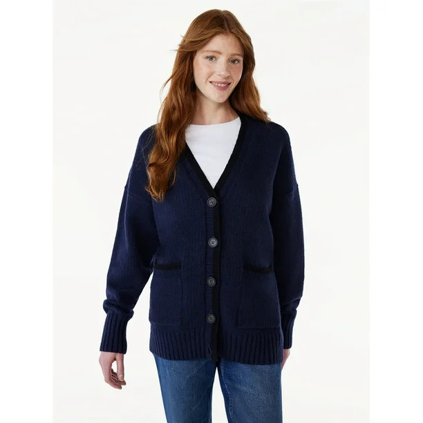 Free Assembly Women's Grandpa Cardigan Sweater, Midweight, Sizes XS-XXL | Walmart (US)