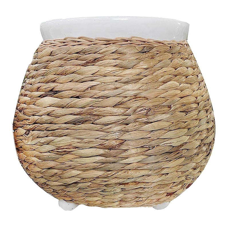 Honeybloom Woven White Ceramic Pot, 12" | At Home