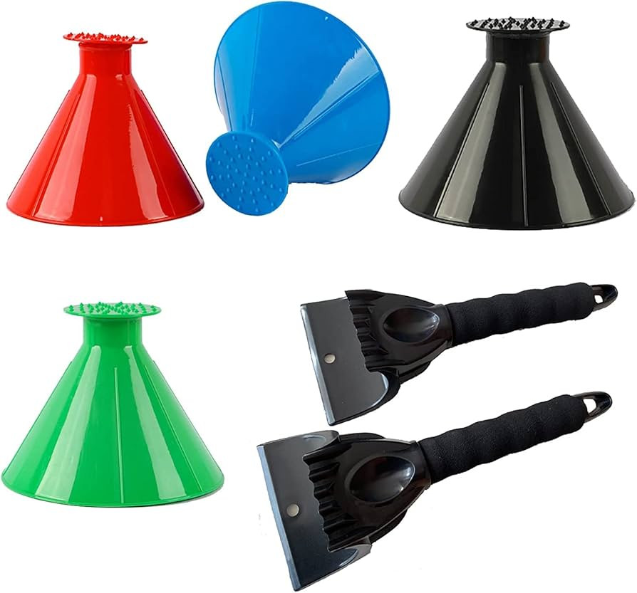 Zqilin 4 Pack Magical Ice Scraper - Ice Scrapers Round Windshield,Funnel Snow Scraper,2Pcs Scratc... | Amazon (US)