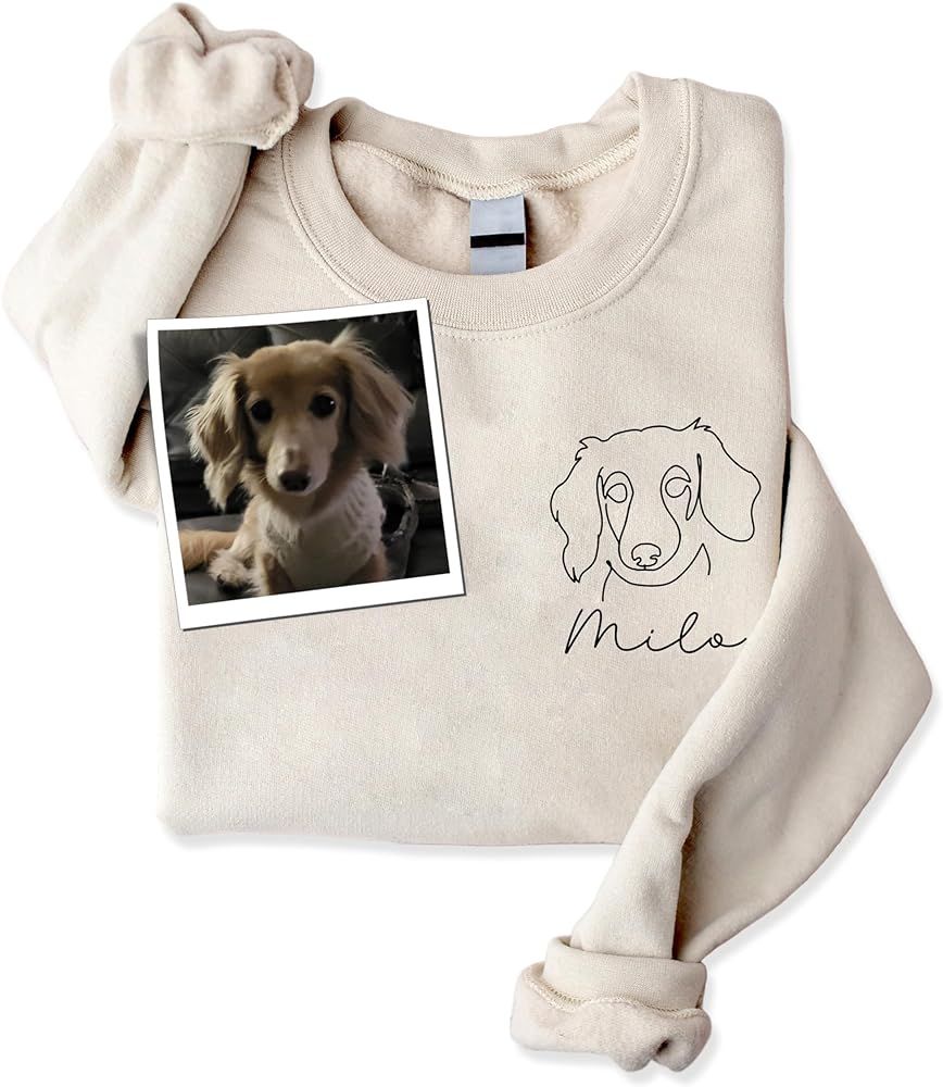 NAZENTI Personalized Dog Sweatshirt, Custom Hoodie Design Your Own, Line Art Dog Sweatshirt From ... | Amazon (US)