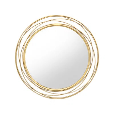 35.7 Inch Antique Gold Circle Wall Mirror | Wayfair North America