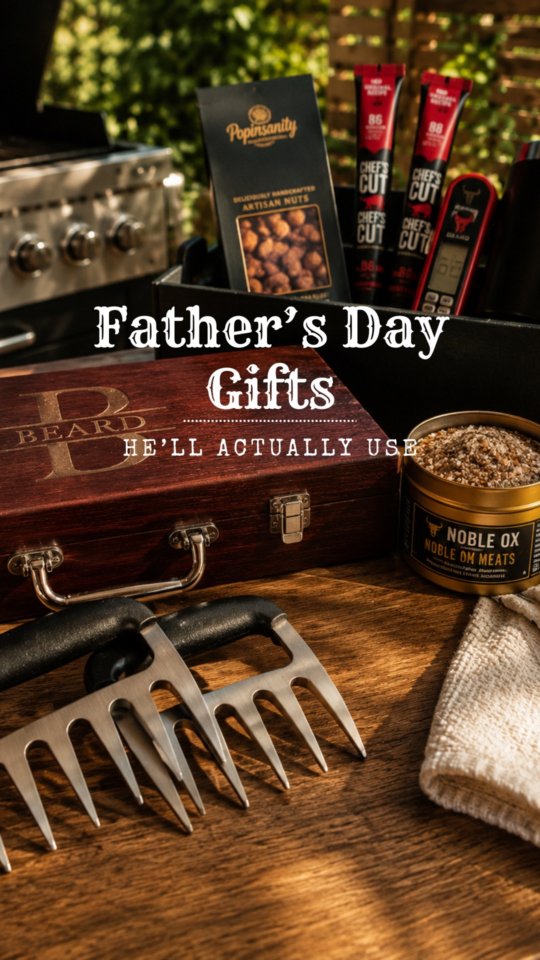 The ultimate Father's Day gift for the man who loves to grill. 🔥
A personalized wood grilling tool set, meat claws, digital meat thermometer, premium steak seasoning, and grilling essentials he'll actually use all summer long. 
Thoughtful, practical, and made just for him. @homewetbar has Father's Day covered.

#HomeWetBar #FathersDayGift #GiftForDad #GrillMaster #BBQGift #PersonalizedGift #MensGiftGuide #BackyardBBQ #GrillingSeason #SummerBBQ

#LTKMens