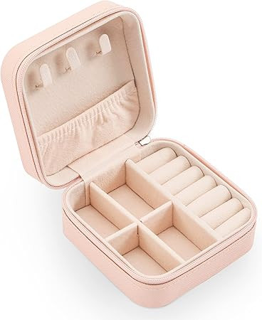 XZUZ Small Travel Jewelry Boxes, Portable Jewelry Organizer Display Storage boxes for earrings, r... | Amazon (US)