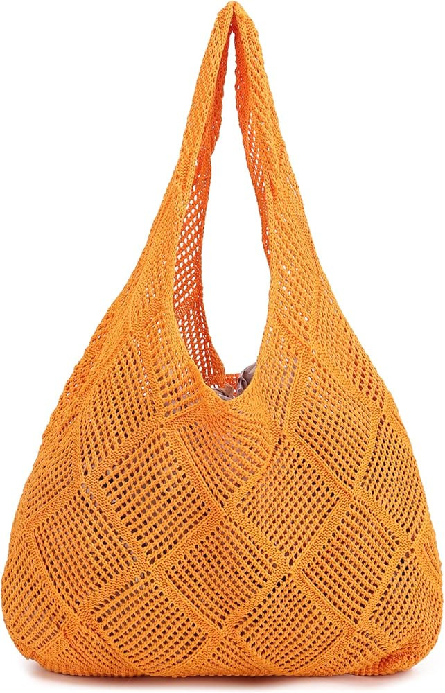 Crochet Mesh Beach Tote Bag Shoulder Bag Handbags Knitting Hollow Summer Bag Hobo Bag Aesthetic f... | Amazon (US)