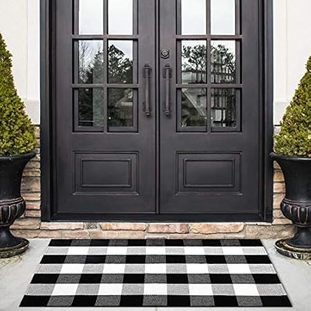 KaHouen Cotton Buffalo Check Rug 27.5 x 43 Inches, Buffalo Plaid Rug, Washable Hand-Woven Outdoor Ch | Amazon (US)