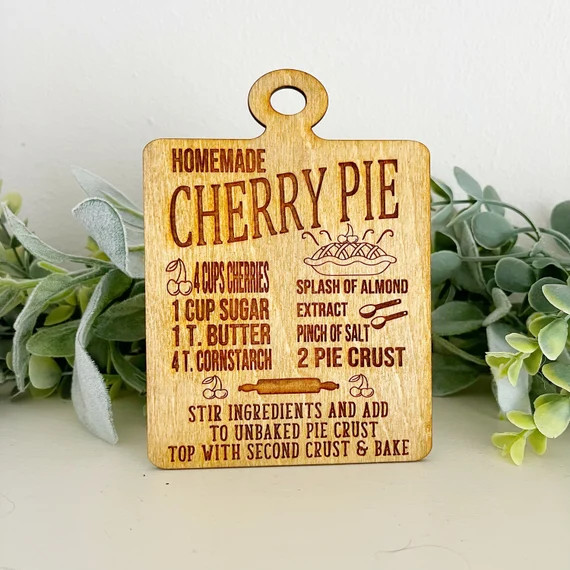 Cherry Pie Recipe Cherry Tiered Tray Decor Pie Decor | Etsy | Etsy (US)