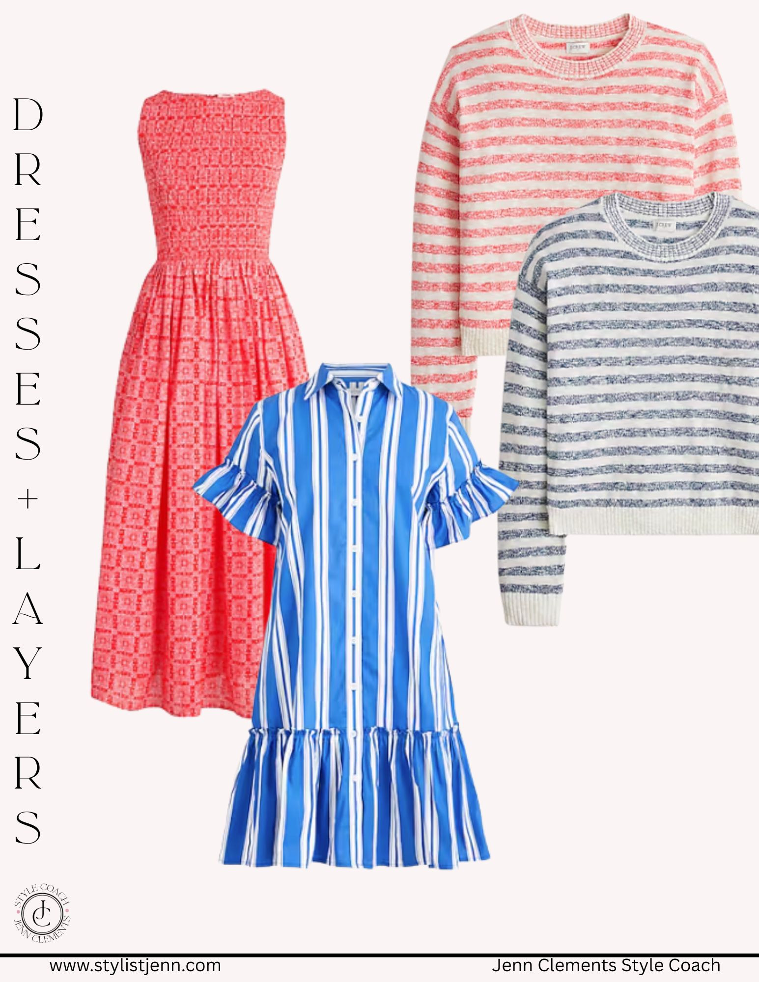 The Hero Pieces: Capsule Dresses + Light Layers

Let’s talk about the real MVP: the striped shirtdress 💙
Paired with airy layers and a second sundress for color balance.
Style them for brunch, beach, or evening.
All linked here + featured in this week's full calendar! 

 #LTKSeasonal #LTKOver40 #LTKSaleAlert