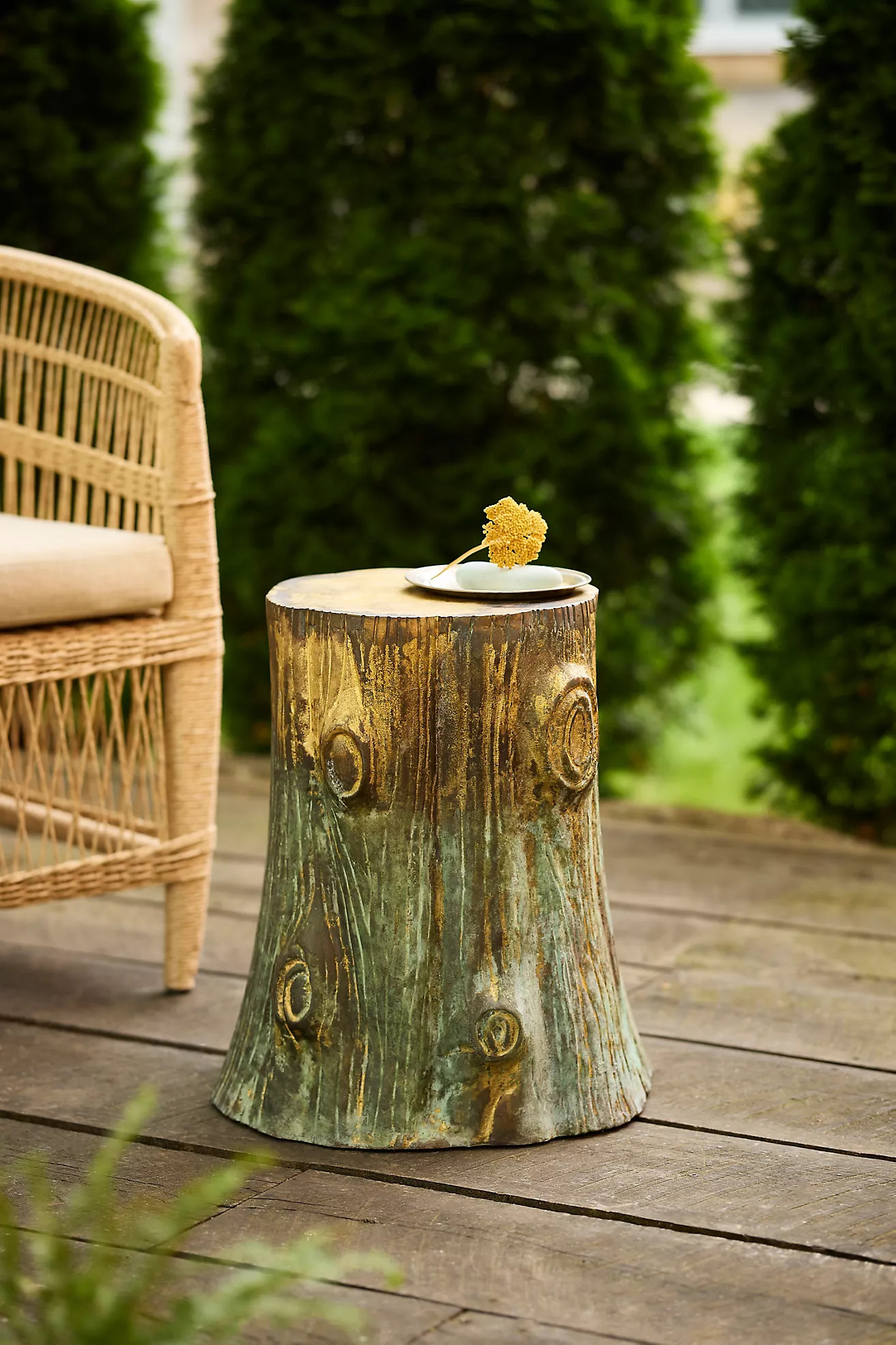 Faux Bois Aluminum Stool | Anthropologie (US)