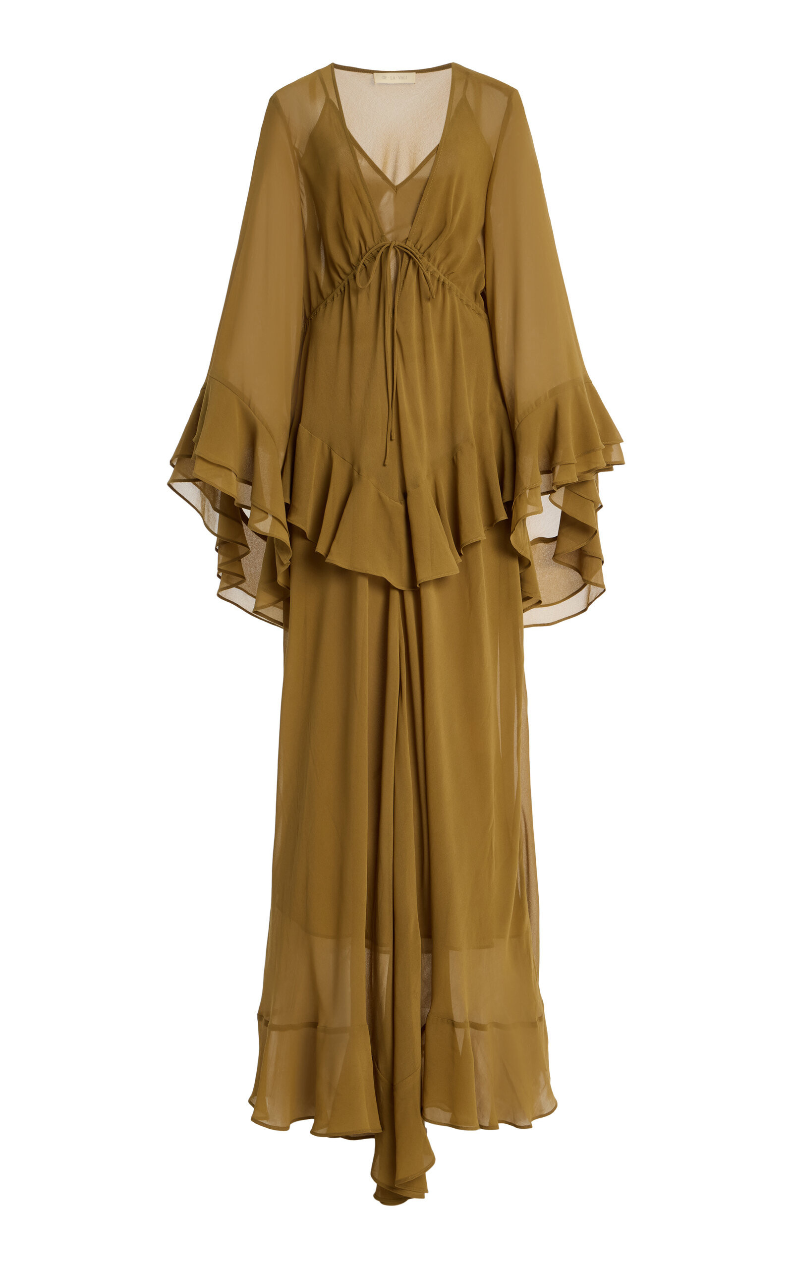 De La Vali Calypso Ruffled Georgette Maxi Dress - Moda Operandi | Moda Operandi (Global)