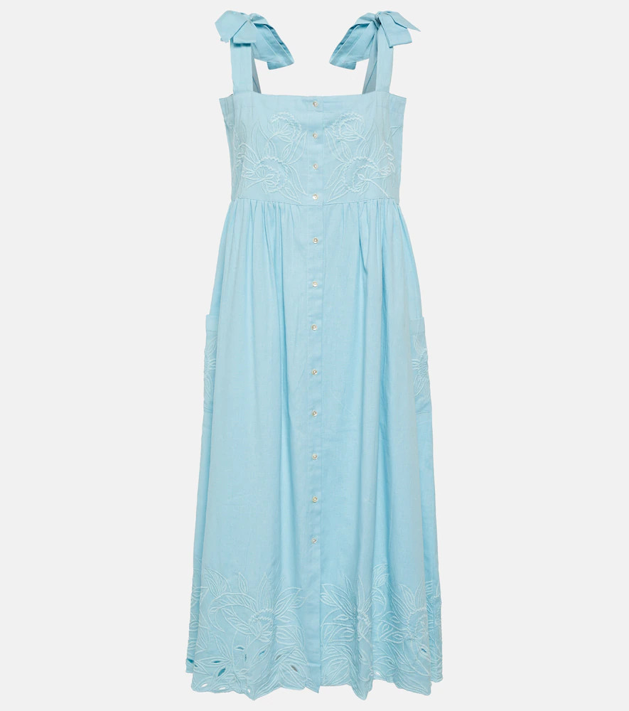 Juliet Dunn Embroidered cotton midi dress | Mytheresa (US/CA)