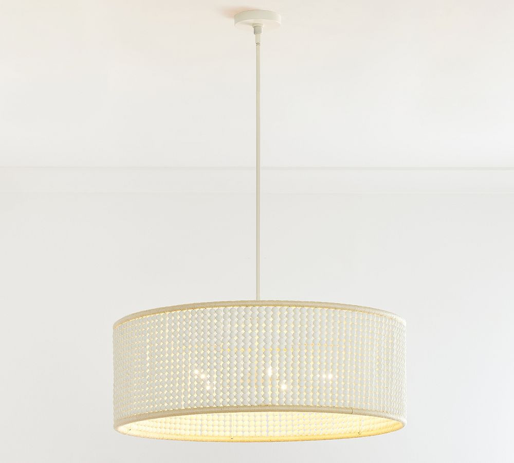 Bristol Wood Bead Drum Pendant | Pottery Barn (US)