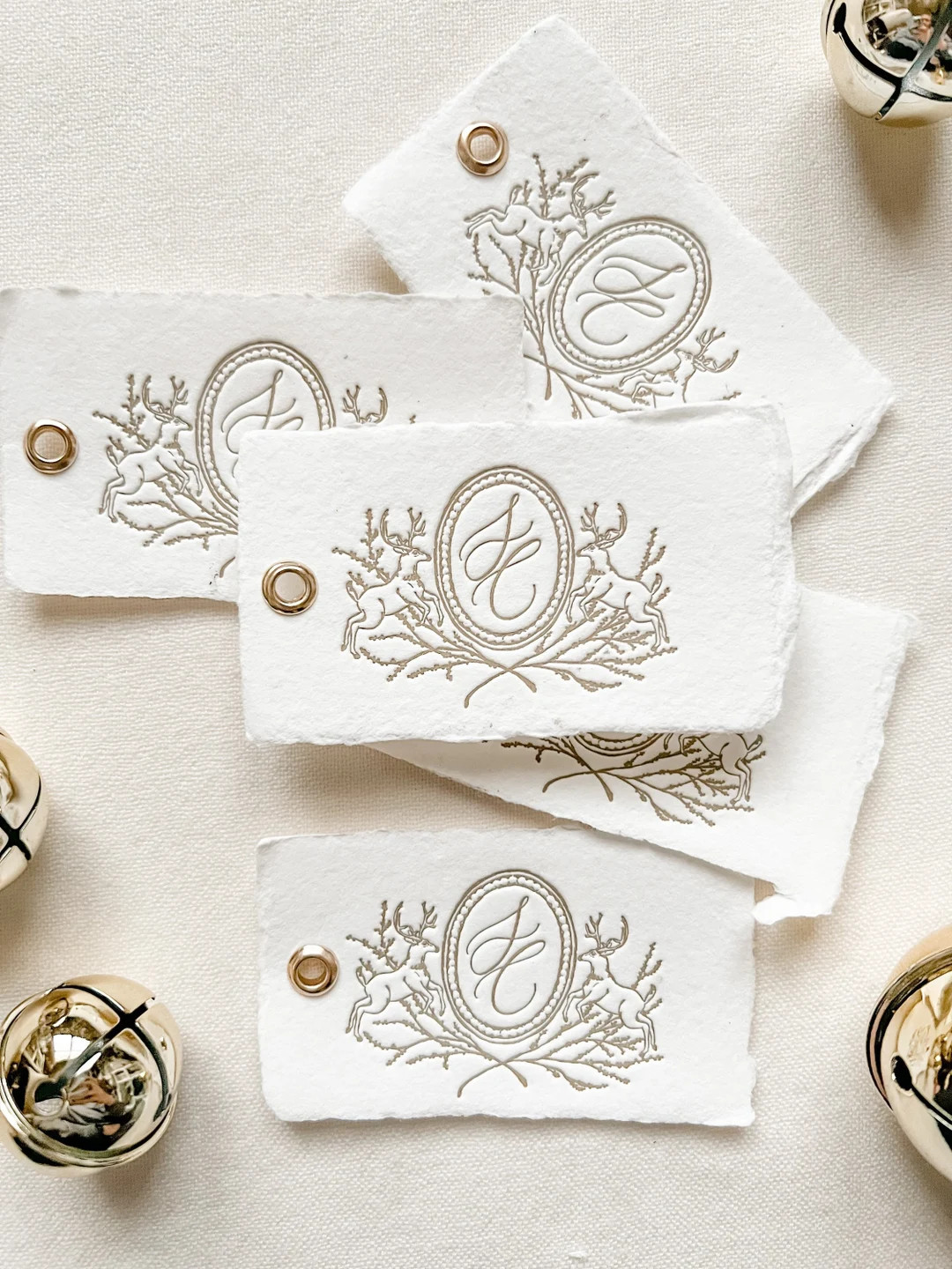 Letterpressed Santa's Workshop Crest Christmas Gift Tags on Ivory Handmade Paper Set of 5 - Etsy | Etsy (US)