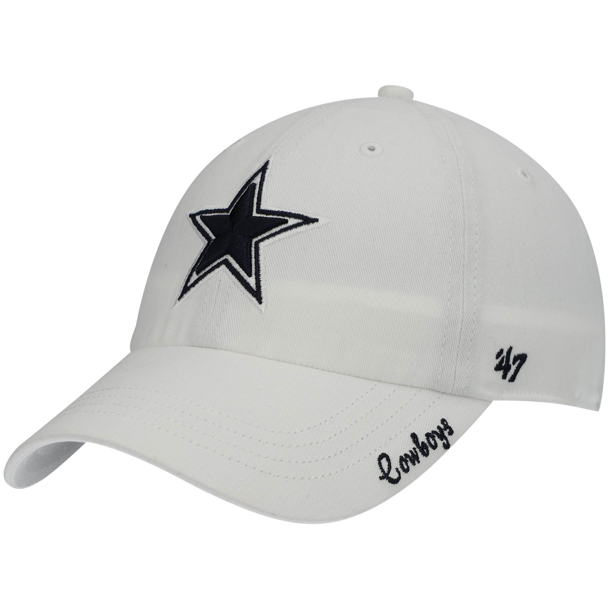 Women's '47 White Dallas Cowboys Miata Clean Up Adjustable Hat | Fanatics