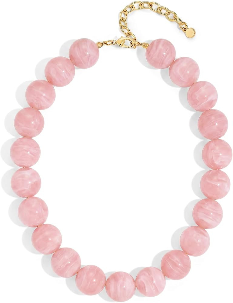 Colorful Chunky Beaded Necklace for Women Trendy Statement Big Large Resin Bead Bubble Choker Nec... | Amazon (US)