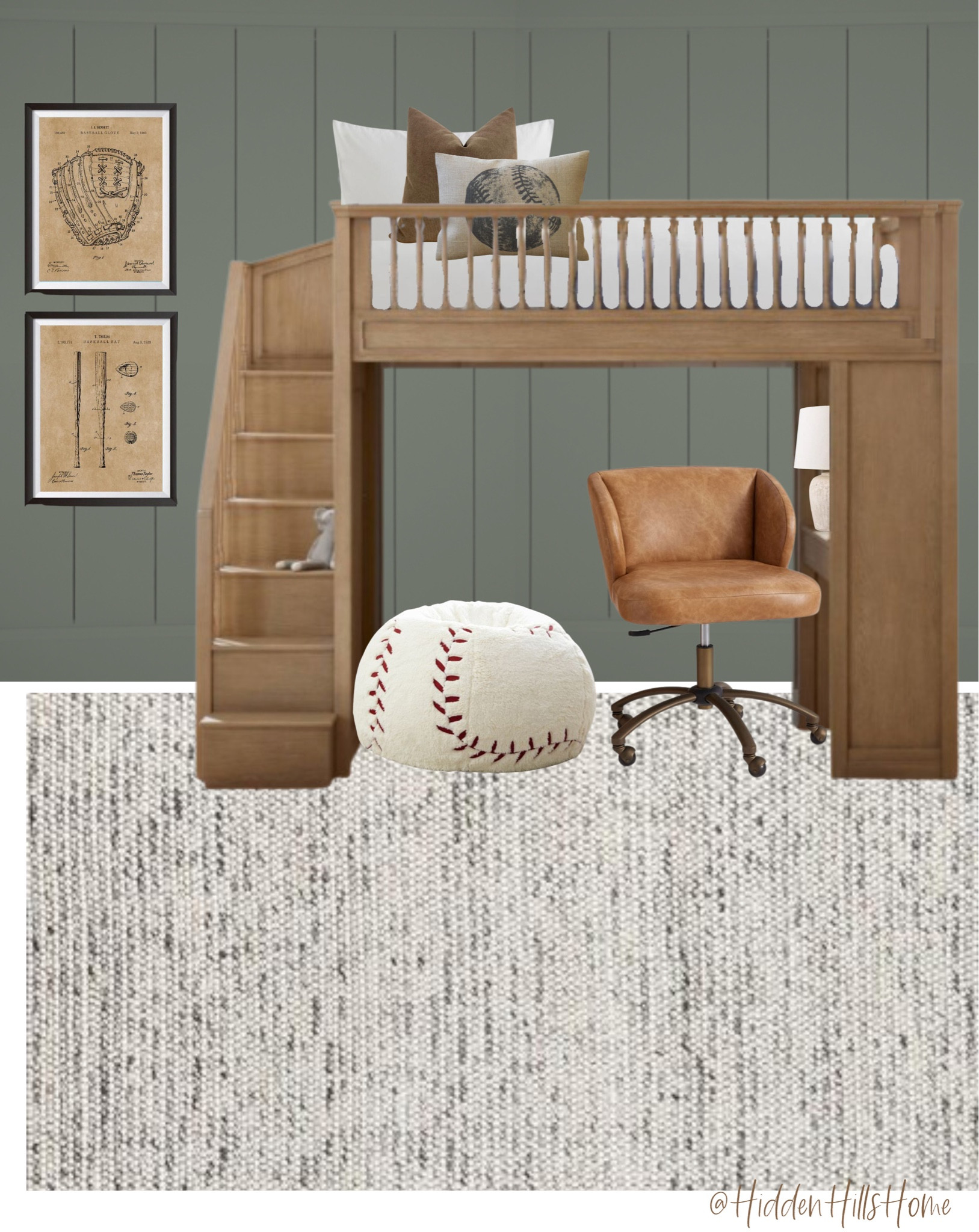 Boys bedroom, kids bunk bed loft, baseball themed bedroom, boys room decor mood board, home decor #boysbedroom

#LTKkids #LTKsalealert #LTKhome