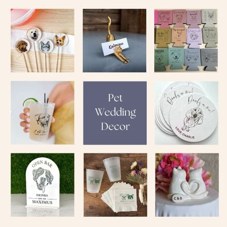 Cute Ways to Include Your Pets at Your Wedding - As any animal lover will tell you, our pets are hugely important parts of our lives — so why not find cute ways to include them in your special day!? Here are some of the cutest ways to include your pets in your wedding, featuring adorable customizable cocktail cups and napkins, coasters, place settings, and more wedding decor from Etsy, Amazon, Zazzle, The Knot, and more. 

#LTKparties #LTKwedding #LTKstyletip