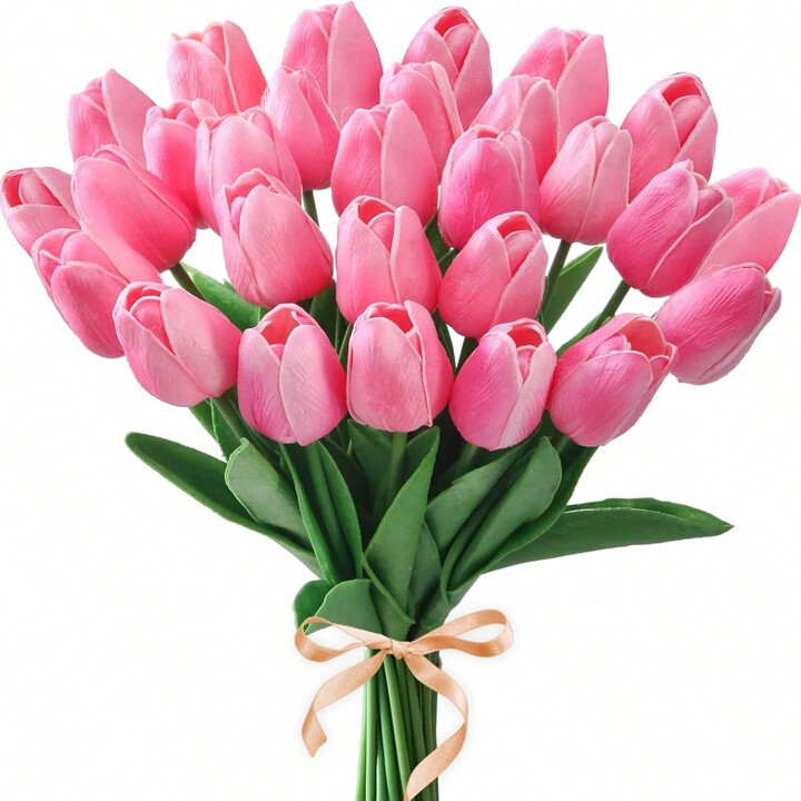 10pcs Premium Artificial Flowers, Real Touch Tulips Bouquet, Artificial Flowers For Wedding Room ... | SHEIN