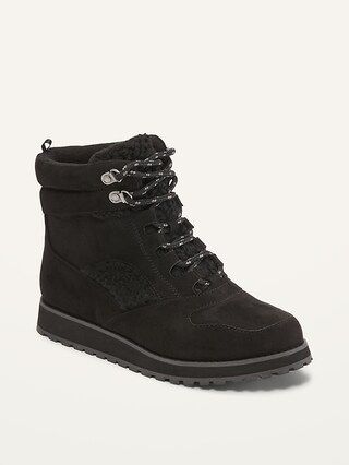 Water-Repellent Faux-Suede Hiking Boots for Women | Old Navy (US)