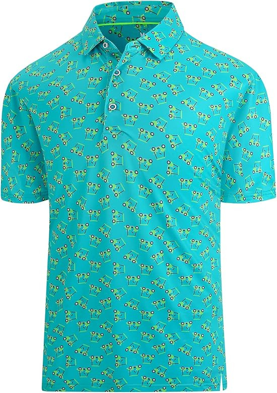 Hodaweisolp Golf Shirts for Men Dry Fit Print Moisture Wicking Performance Short Sleeve Polo Shir... | Amazon (US)