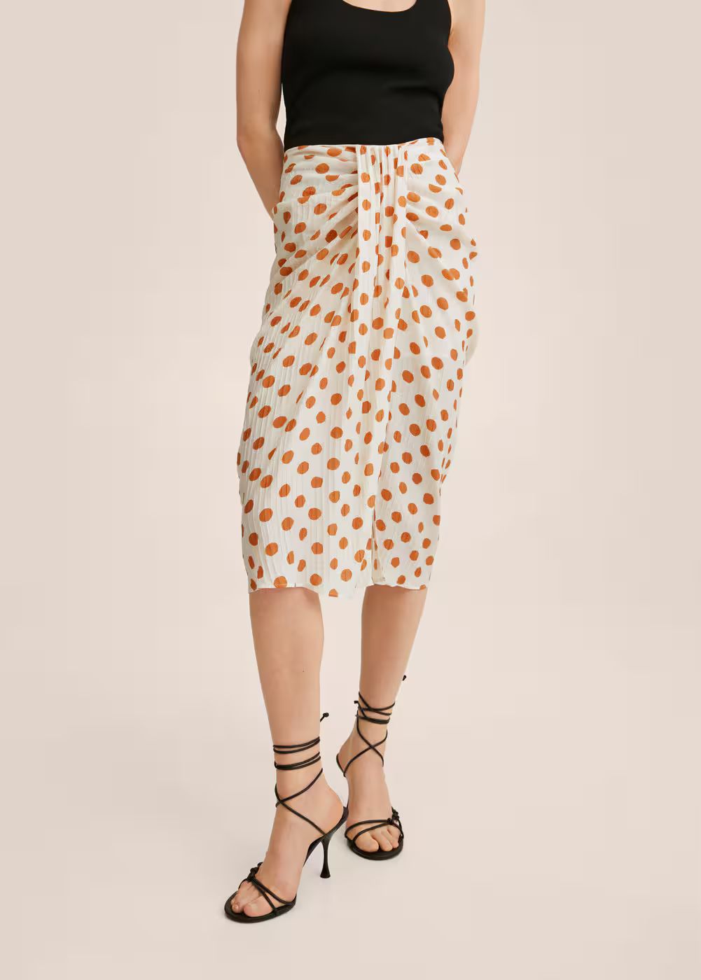 Polka-dot pleated skirt -  Women | Mango USA | MANGO (US)