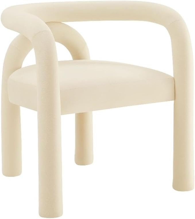 Modway Astrid Upholstered Barrel Dining Chair in Porcelain Performance Velvet – Open Back Velve... | Amazon (US)