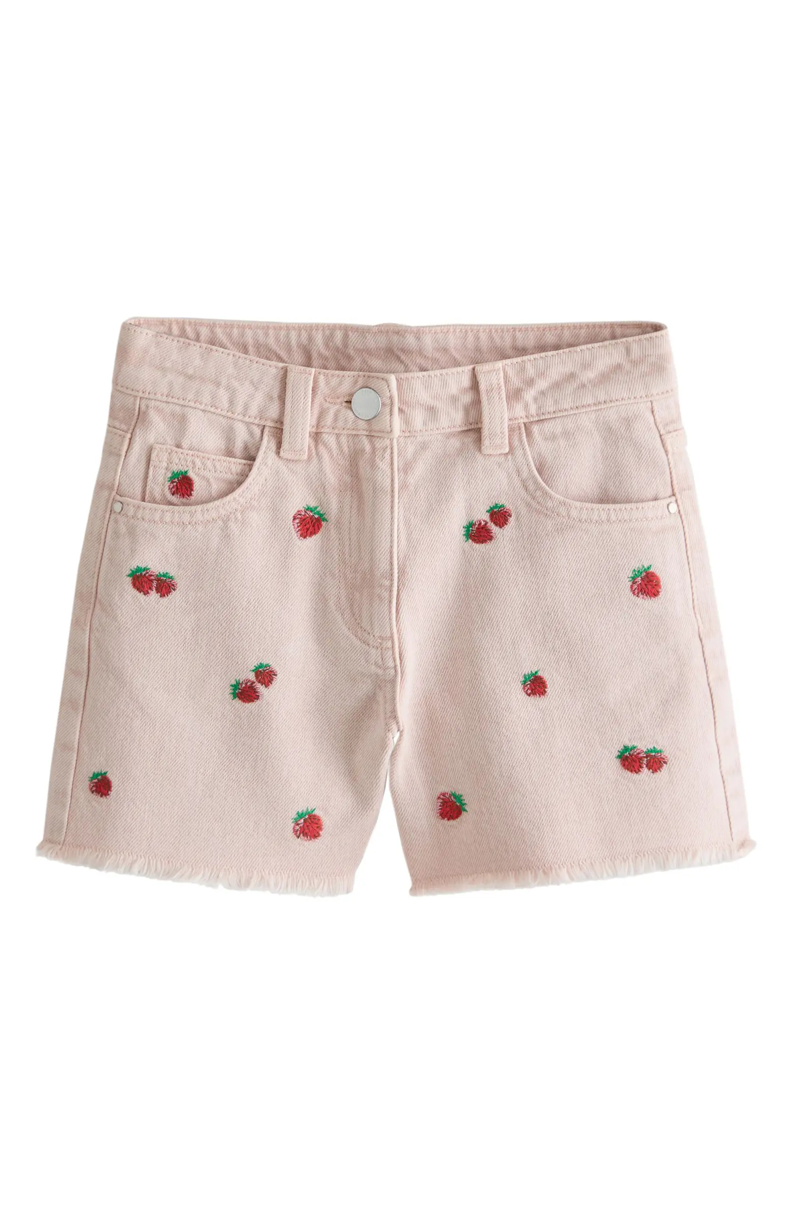 Kids' Embroidered Fruit Denim Shorts | Nordstrom