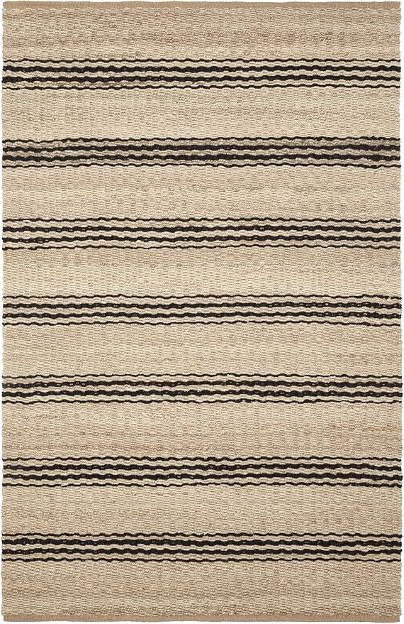Dash & Albert Jute Ticking Black Handwoven Jute Rug, 9 X 12 Feet, Neutral Stripe Pattern - Premiu... | Amazon (US)