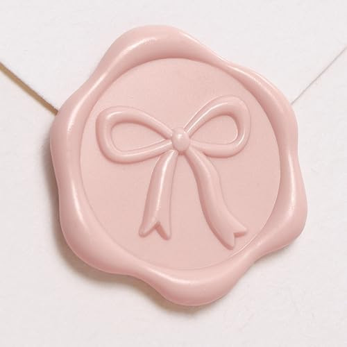 UNIQOOO 3D Bow Wax Seal Stickers - 50 Pcs Elegant Self-Adhesive Blush Pink Seals, for Wedding Invitations, Gift Wrapping Decals,Envelopes, Christmas & Party Decor, Greeting Cards | Amazon (US)