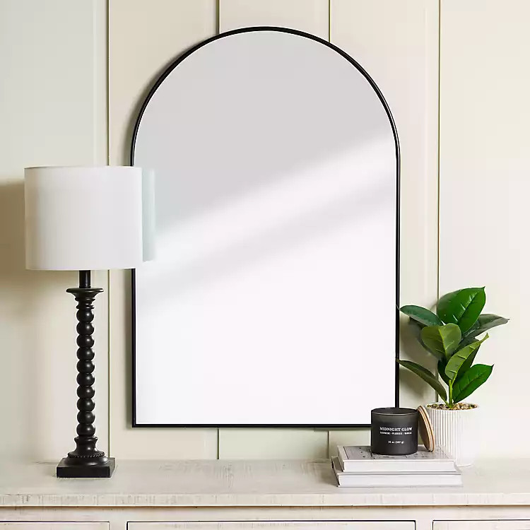Black Nouveau Linear Arch Mirror | Kirklands