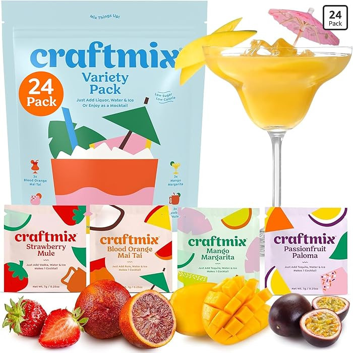 Craftmix Variety Pack Cocktail & Mocktail Drink Mixer, Skinny Mixes - Water Flavoring Packets - M... | Amazon (US)