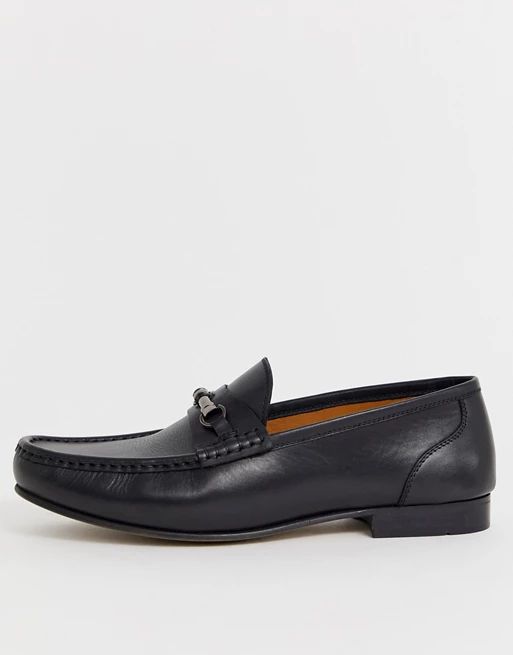 ASOS DESIGN loafers in black leather | ASOS (Global)