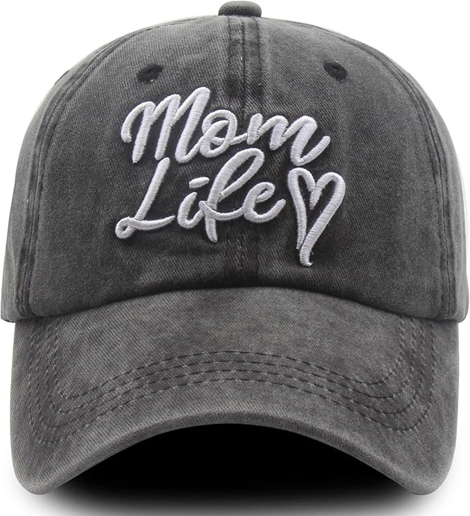 Funny Embroidered Mom Life Hat for Women Grandma, Adjustable Cotton Mama Gifts Baseball Cap | Amazon (US)