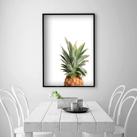 Pineapple Poster Tropical Digital Print Fruit Poster Fruit Print Pineapple Wall Art Kitchen Print... | Etsy (US)