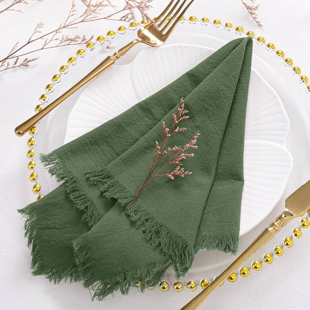 Socomi Linen Napkins Green Easter Spring Cloth Napkins Bulk Washable Cotton Napkins Set of 10 17"... | Amazon (US)