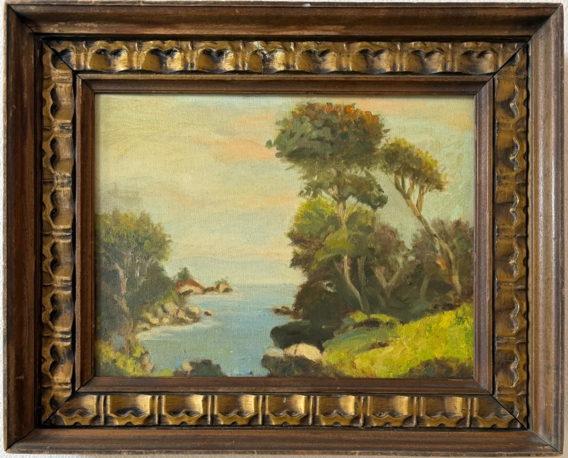 Vintage Mid Century Original Italian Coastal Landscape Oil Painting Signed Frame | eBay | eBay US