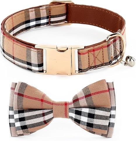 Dog Bowtie Collars, Cute Soft Dog Collar with Bow Tie, Safety Metal Buckle, Adjustable Collars fo... | Amazon (US)