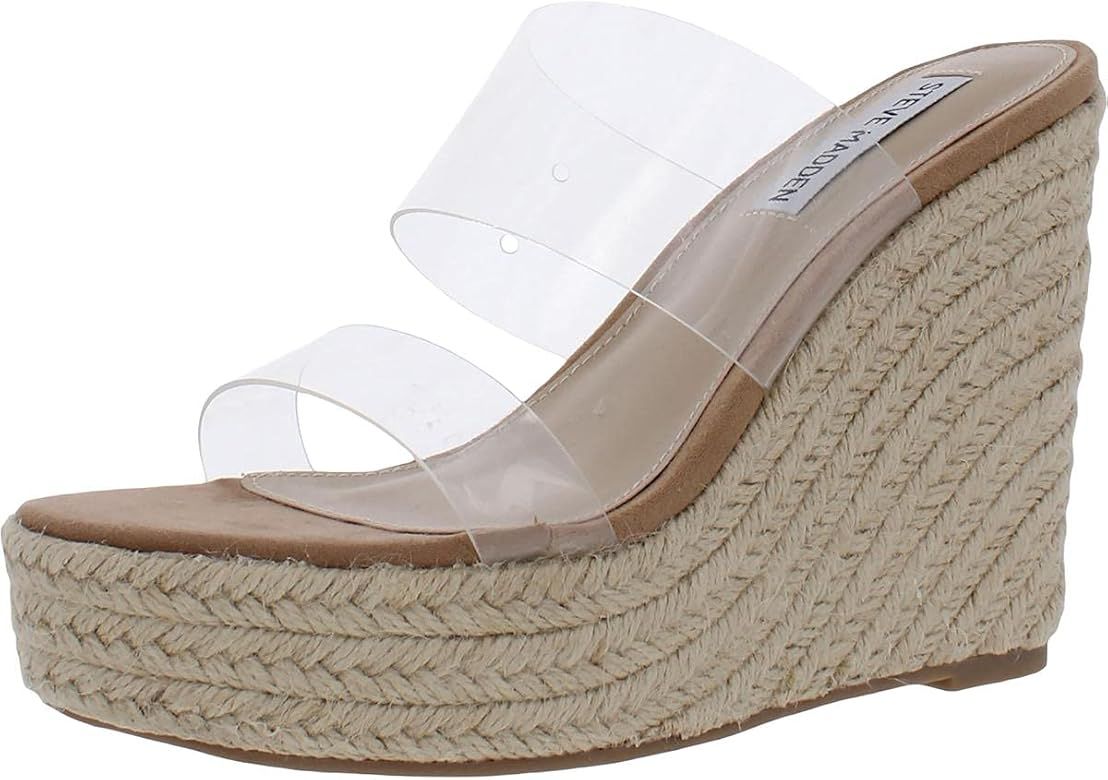 Steve Madden Sunrise Wedge Sandals for Women - Jute Wrapped Wedge Heel, Padded Footbed, and Open-... | Amazon (US)
