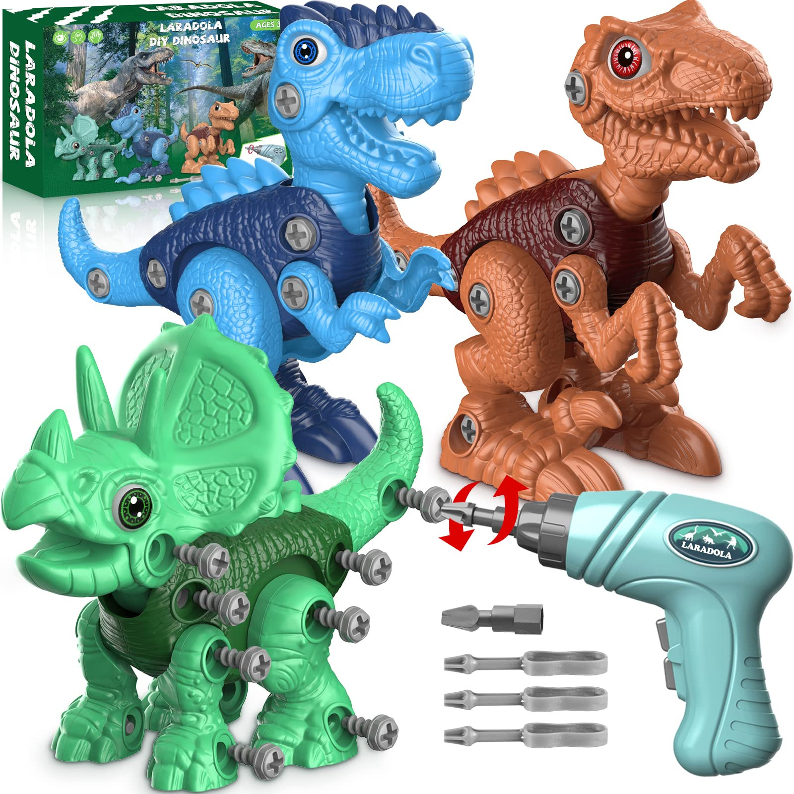 Laradola Dinosaur Toys for 3 4 5 6 7 8 Year Old Boys, Take Apart Dinosaur Toys for Kids 3-5 5-7 S... | Amazon (US)
