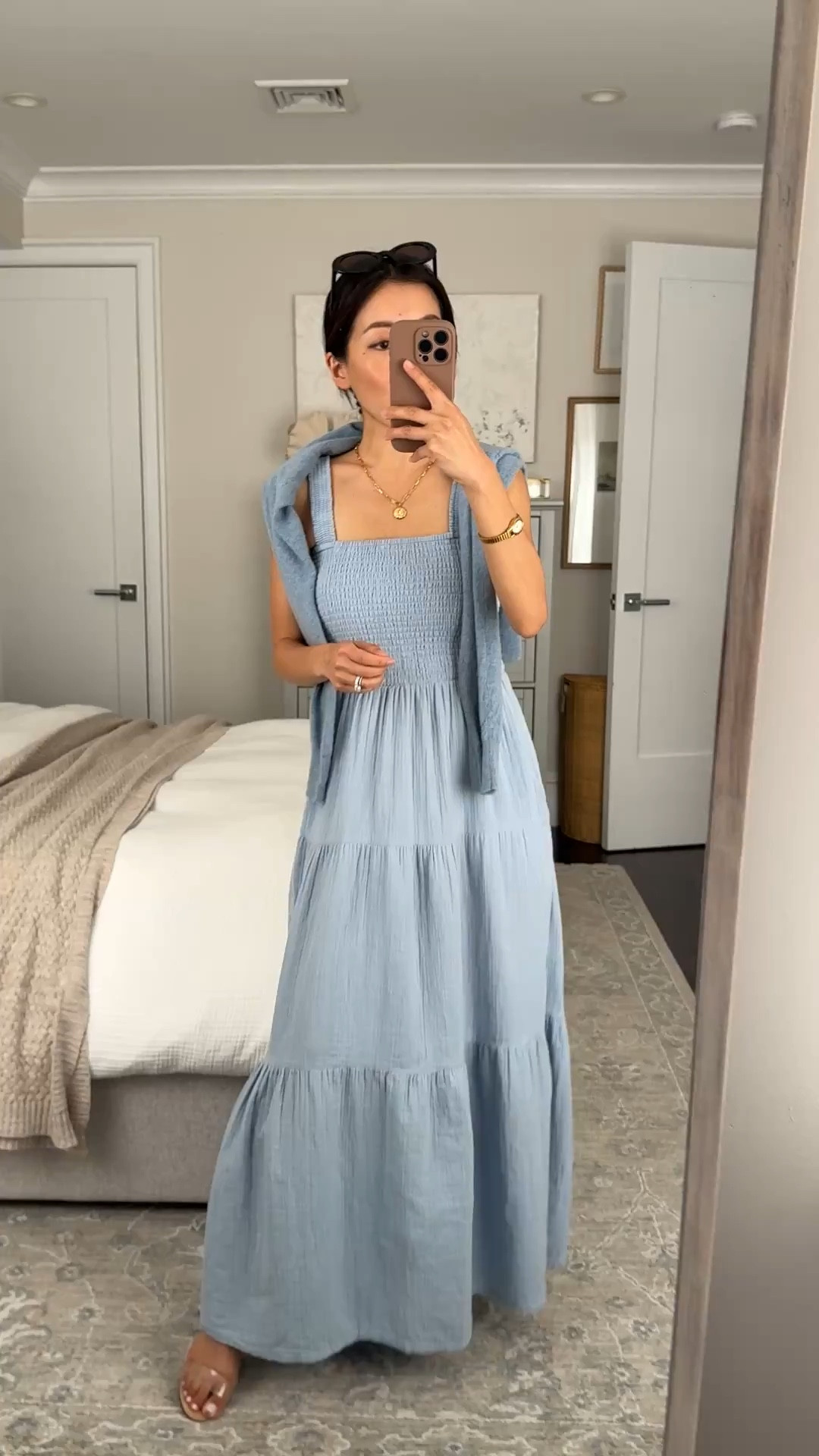 Back in stock for spring! Super soft petite friendly spring / summer maxi dress. The white and stripe colors in this dress are lined for no sheerness. 

• Quince 100% Organic Cotton Gauze Smocked Sleeveless Maxi Dress in ocean breeze xs - breathable, light and airy, has pockets. Comes in several colors! Fabric is very soft against the skin. 

• Over the shoulders: cashmere sweater xs looser fit 

Spring summer dresses, petite friendly, spring summer outfits

#LTKootd #LTKSeasonal #LTKPetite